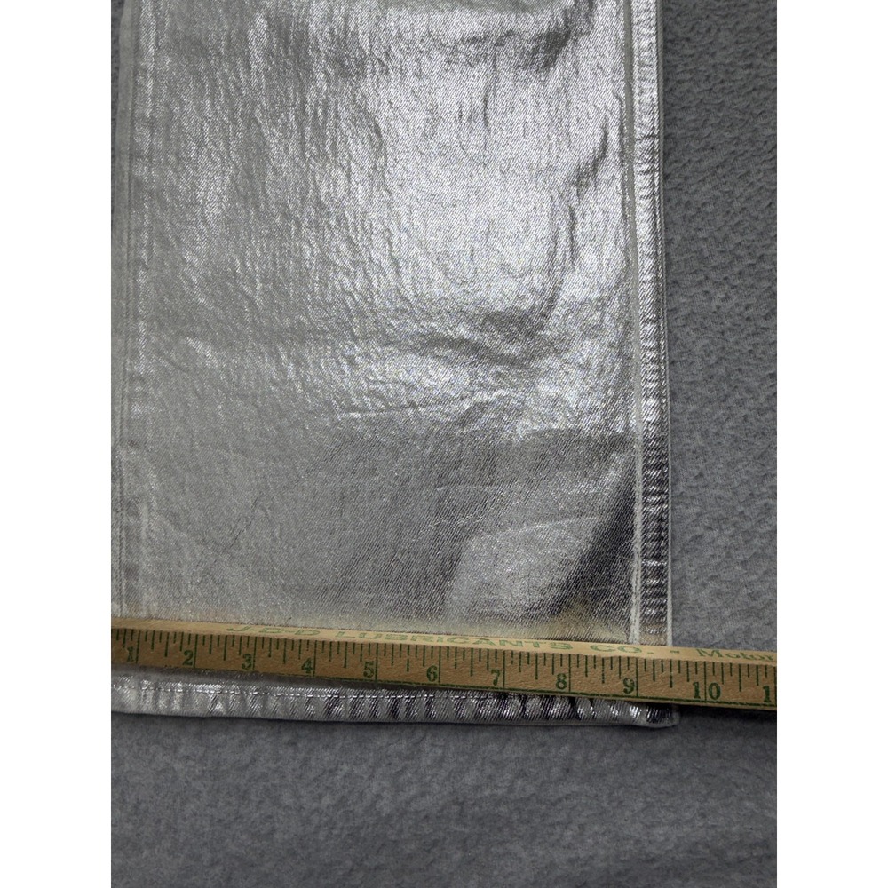 Abercrombie & Fitch 90s Relaxed High Rise Jeans Womens 31 12R Silver Metallic - Picture 11 of 15